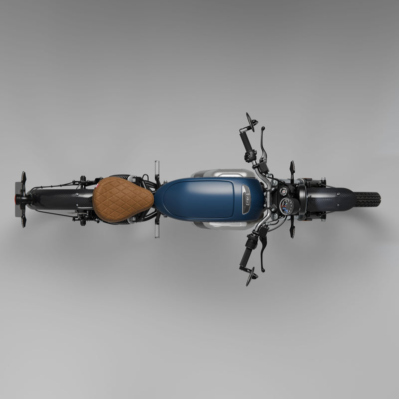 #tank_réservoir_maeving_bleu_seat_selle_camel_mudguards_garde-boues_en_fibre_de_carbone_et_inserts_en_fibre_de_carbone